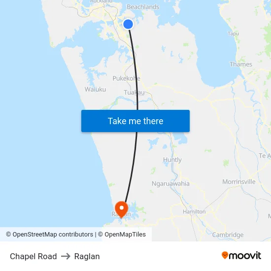 Chapel Road to Raglan map