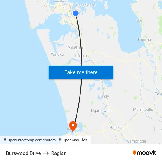 Burswood Drive to Raglan map