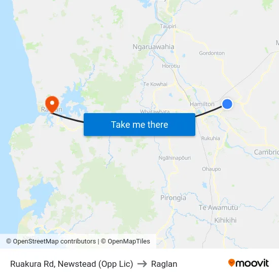 Ruakura Rd, Newstead (Opp Lic) to Raglan map