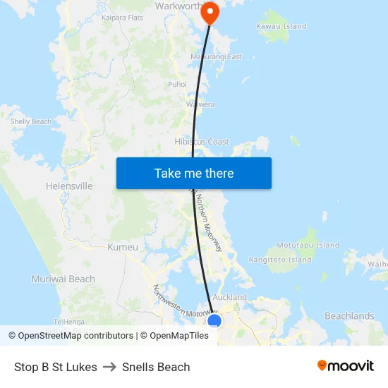 Stop B St Lukes to Snells Beach map