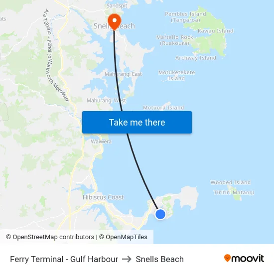 Ferry Terminal - Gulf Harbour to Snells Beach map