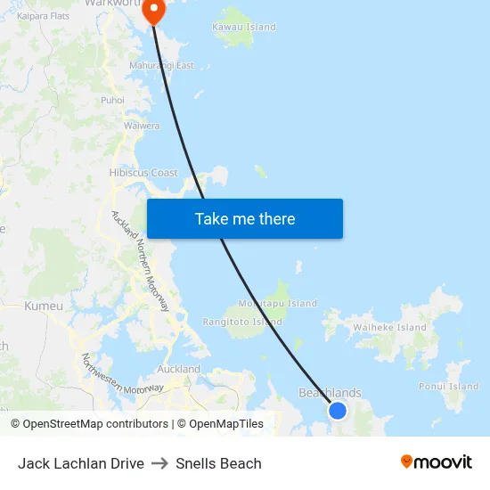 Jack Lachlan Drive to Snells Beach map