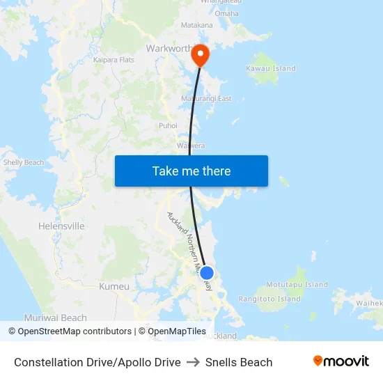Constellation Drive/Apollo Drive to Snells Beach map