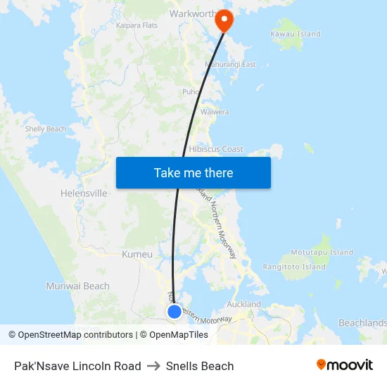 Pak'Nsave Lincoln Road to Snells Beach map