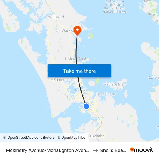 Mckinstry Avenue/Mcnaughton Avenue to Snells Beach map