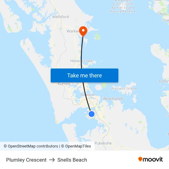 Plumley Crescent to Snells Beach map