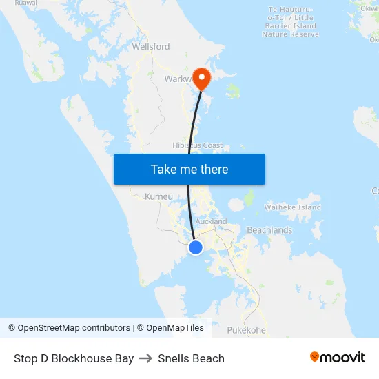 Stop D Blockhouse Bay to Snells Beach map