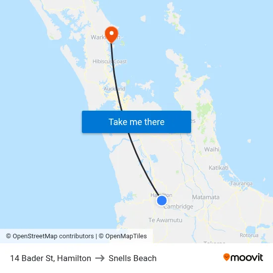 14 Bader St, Hamilton to Snells Beach map