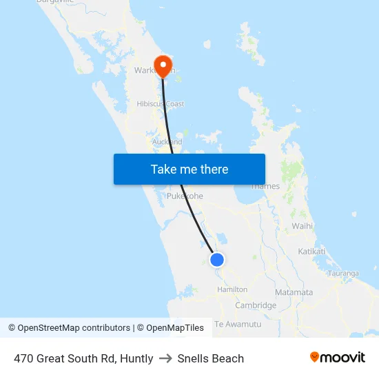470 Great South Rd, Huntly to Snells Beach map