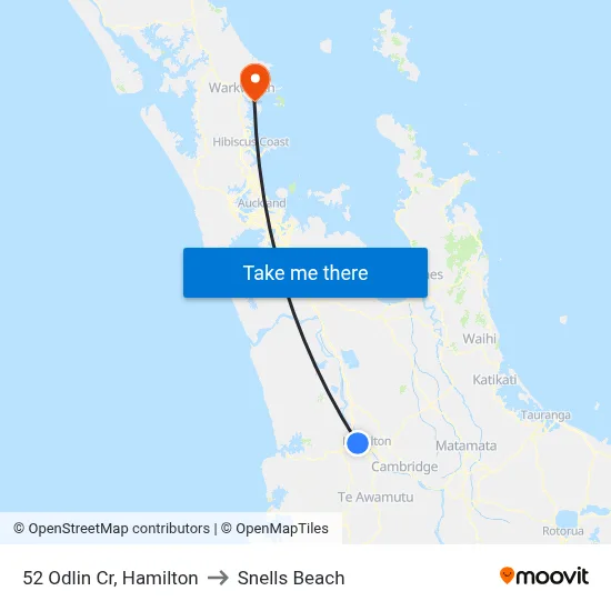 52 Odlin Cr, Hamilton to Snells Beach map