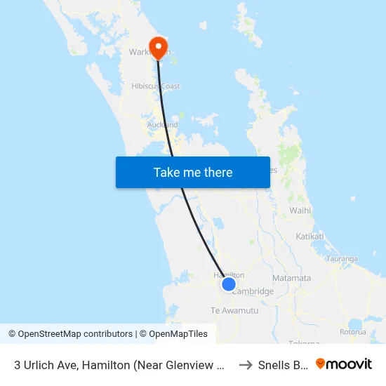 3 Urlich Ave, Hamilton (Near Glenview Medical Centre) to Snells Beach map