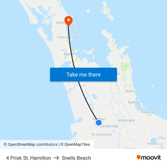 4 Prisk St, Hamilton to Snells Beach map