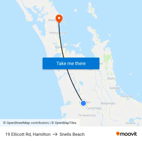 19 Ellicott Rd, Hamilton to Snells Beach map