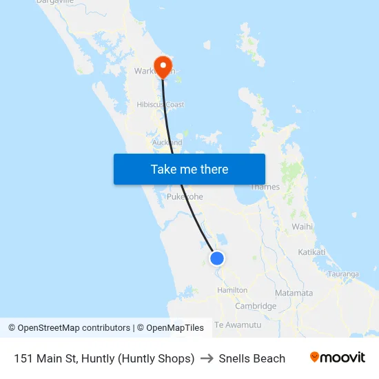 151 Main St, Huntly (Huntly Shops) to Snells Beach map