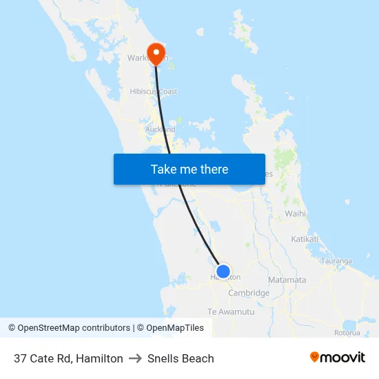 37 Cate Rd, Hamilton to Snells Beach map