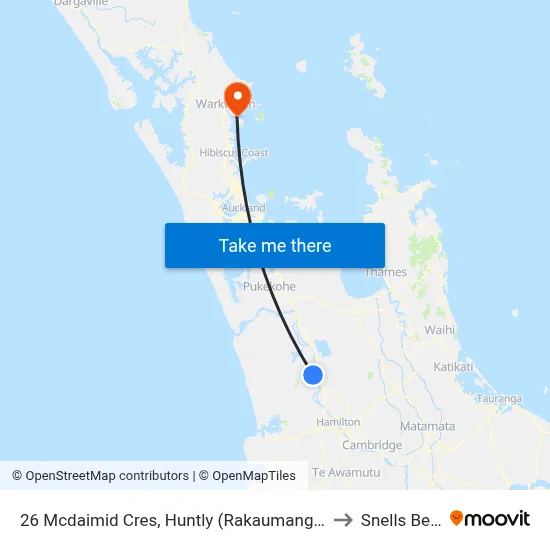 26 Mcdaimid Cres, Huntly (Rakaumanga School) to Snells Beach map