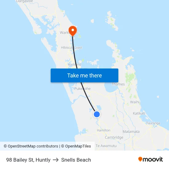 98 Bailey St, Huntly to Snells Beach map
