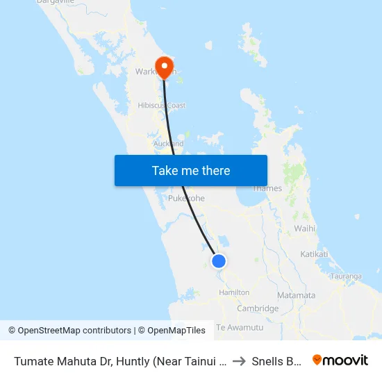 Tumate Mahuta Dr, Huntly (Near Tainui Bridge Rd) to Snells Beach map