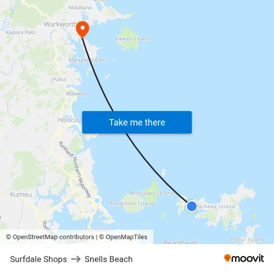 Surfdale Shops to Snells Beach map