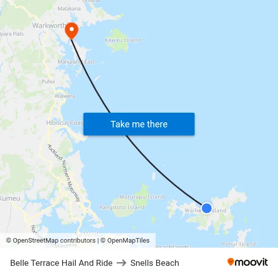 Belle Terrace Hail And Ride to Snells Beach map