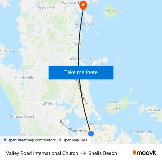 Valley Road International Church to Snells Beach map