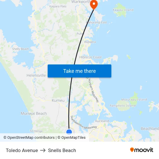 Toledo Avenue to Snells Beach map