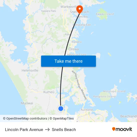 Lincoln Park Avenue to Snells Beach map