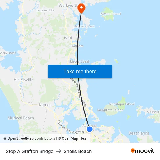 Stop A Grafton Bridge to Snells Beach map