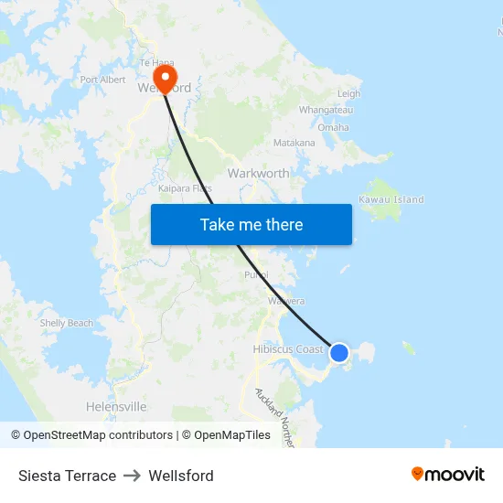Siesta Terrace to Wellsford map