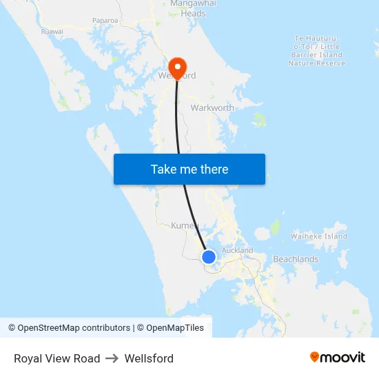 Royal View Road to Wellsford map