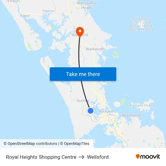 Royal Heights Shopping Centre to Wellsford map