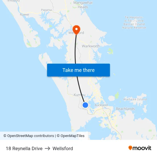 18 Reynella Drive to Wellsford map