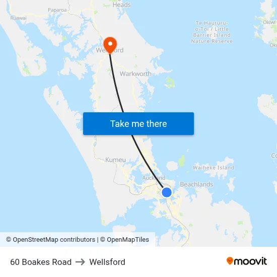 60 Boakes Road to Wellsford map