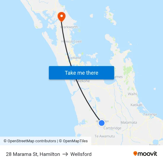 28 Marama St, Hamilton to Wellsford map