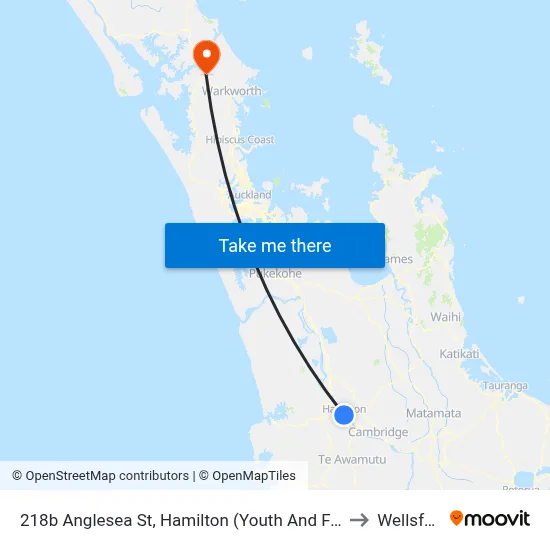 218b Anglesea St, Hamilton (Youth And Family) to Wellsford map