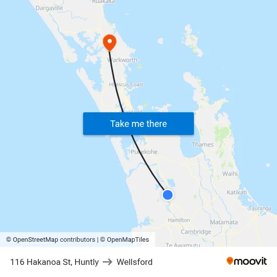 116 Hakanoa St, Huntly to Wellsford map