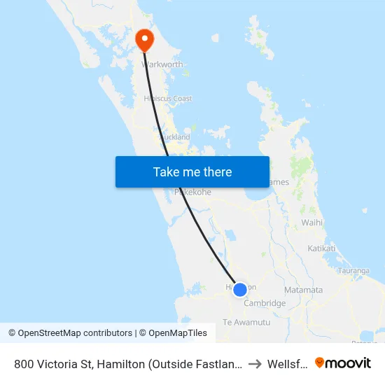 800 Victoria St, Hamilton (Outside Fastlane Fitness) to Wellsford map