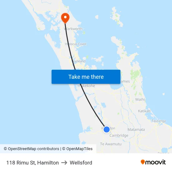 118 Rimu St, Hamilton to Wellsford map