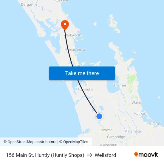 156 Main St, Huntly (Huntly Shops) to Wellsford map