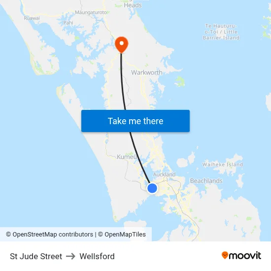 St Jude Street to Wellsford map