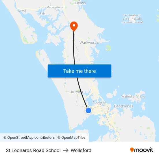 St Leonards Road School to Wellsford map