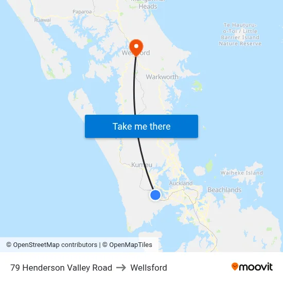 79 Henderson Valley Road to Wellsford map
