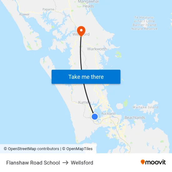 Flanshaw Road School to Wellsford map