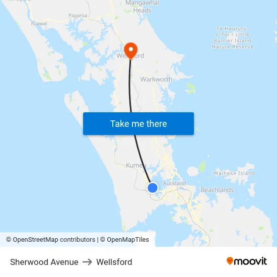 Sherwood Avenue to Wellsford map