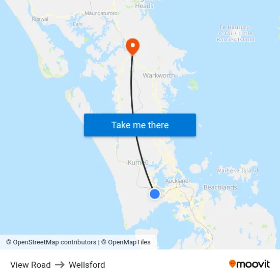View Road to Wellsford map