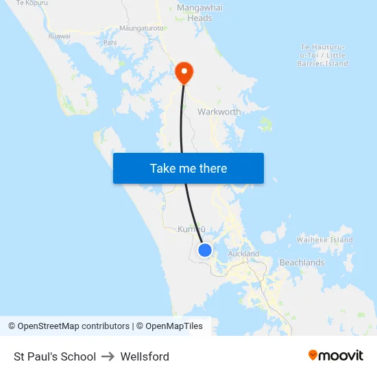 St Paul's School to Wellsford map