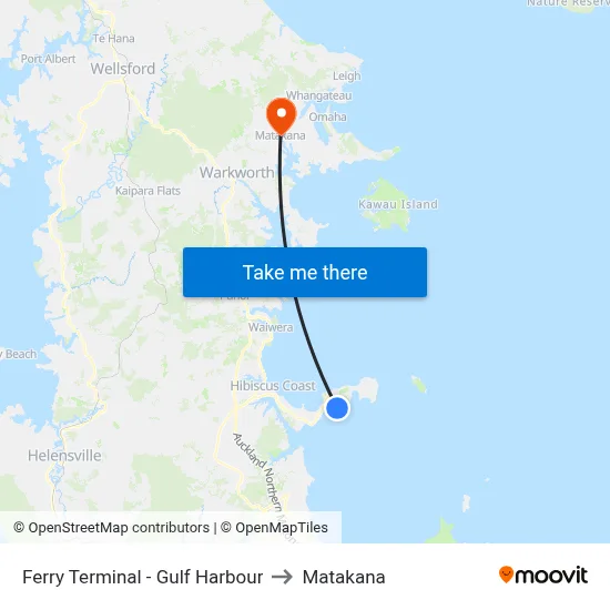 Ferry Terminal - Gulf Harbour to Matakana map