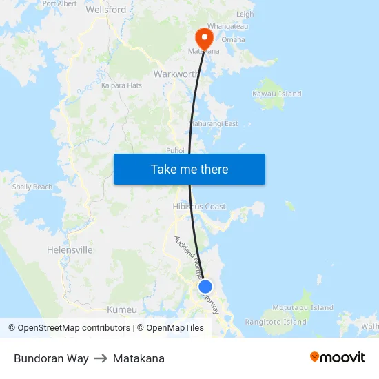Bundoran Way to Matakana map