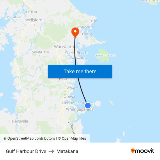 Gulf Harbour Drive to Matakana map