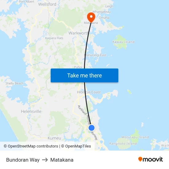 Bundoran Way to Matakana map